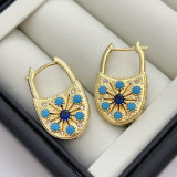 Blue pin earrings