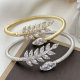 Pave leaf bangle
