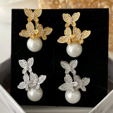 Pave butterfly earrings