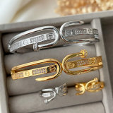 Pave set nail bangle