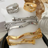 Chunky nail set bangle with ring