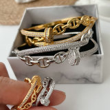 Chunky nail set bangle with ring