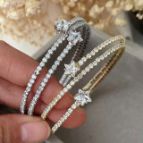 Pave star crystal bangle