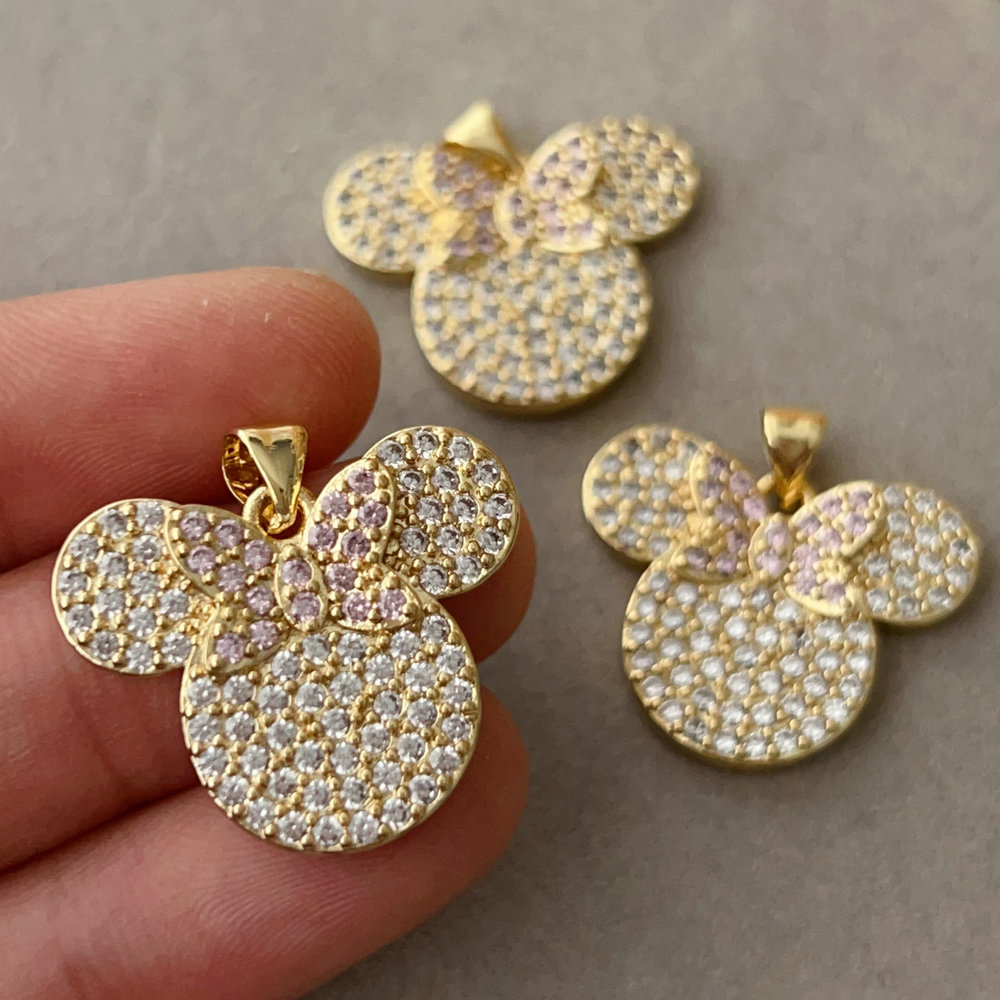 Pink mickey charm
