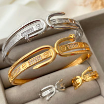 Pave set nail bangle