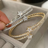Pave star crystal bangle