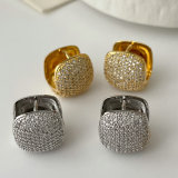 Pave square earrings