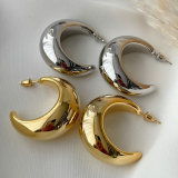 Metal half moon earrrings