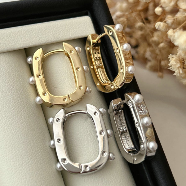 square pearl earrings
