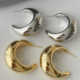 Metal half moon earrrings