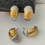 Silver and gold mix hoop