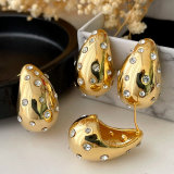 Crystal comma shaped earrings