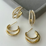 Pearl fan earrings