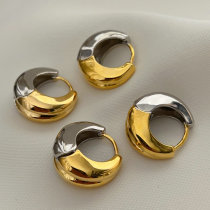 Silver and gold mix color hoop