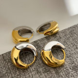 Silver and gold mix color hoop