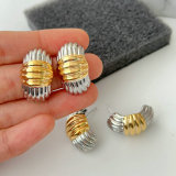 Silver and gold mix hoop