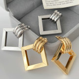 Metal square earrings