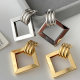 Metal square earrings