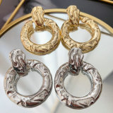 Metal chunky circle earrings