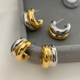 Basic silver and gold mix color earrings