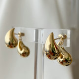 Water drop metal earrings
