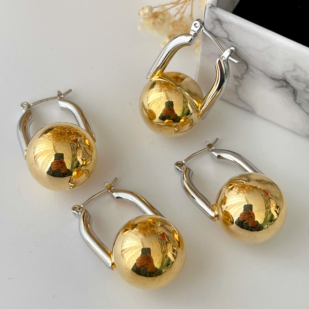 Balll u hoop earrings