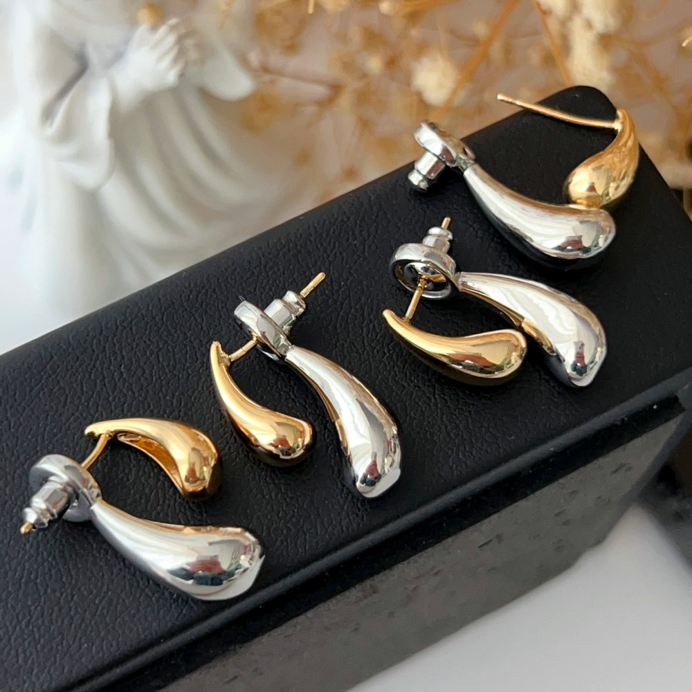 SIlver and gold mix earrings