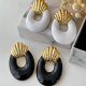 Enamel oval earrings