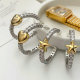 Pave heart star hoop