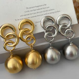 Chain ball earrings