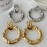 Metal chunky circle earrings