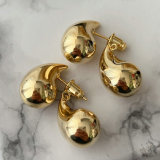 Water drop metal earrings