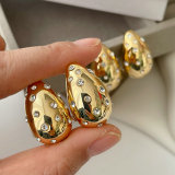 Crystal comma shaped earrings