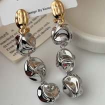 Silver ball charm earrings