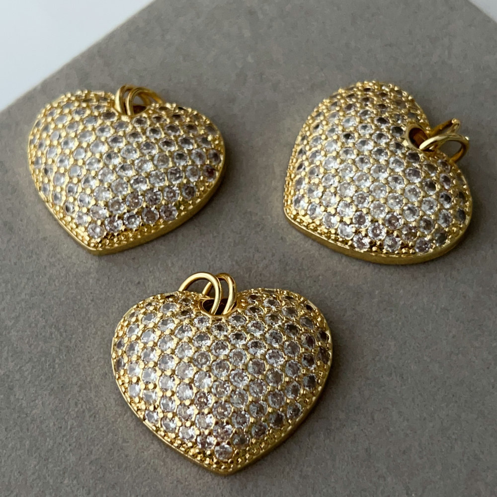 Pave zircon heart pendant