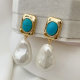 Glass pearl drop earrings