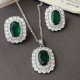 Pave green set jewelry