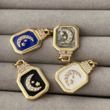 Enamel square moon charm