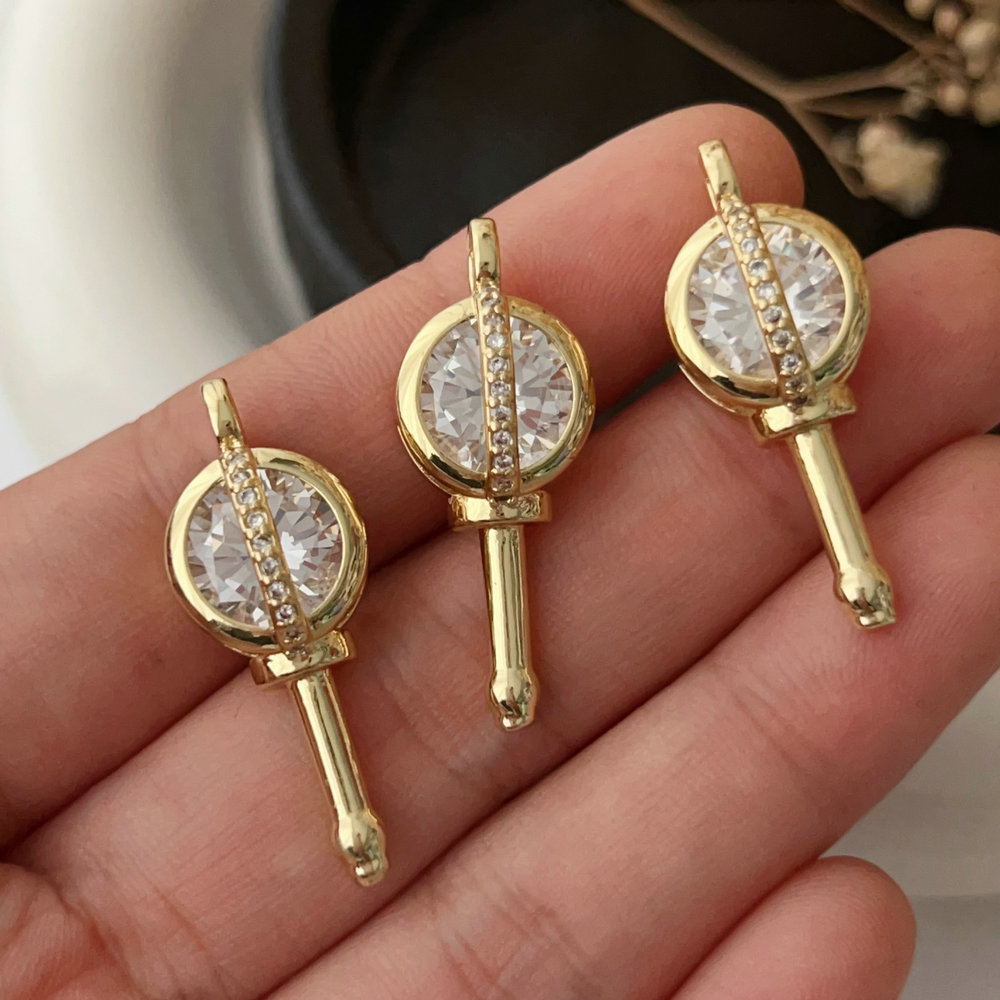 Pave key charm