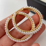 Round glass pearl handmade earrings