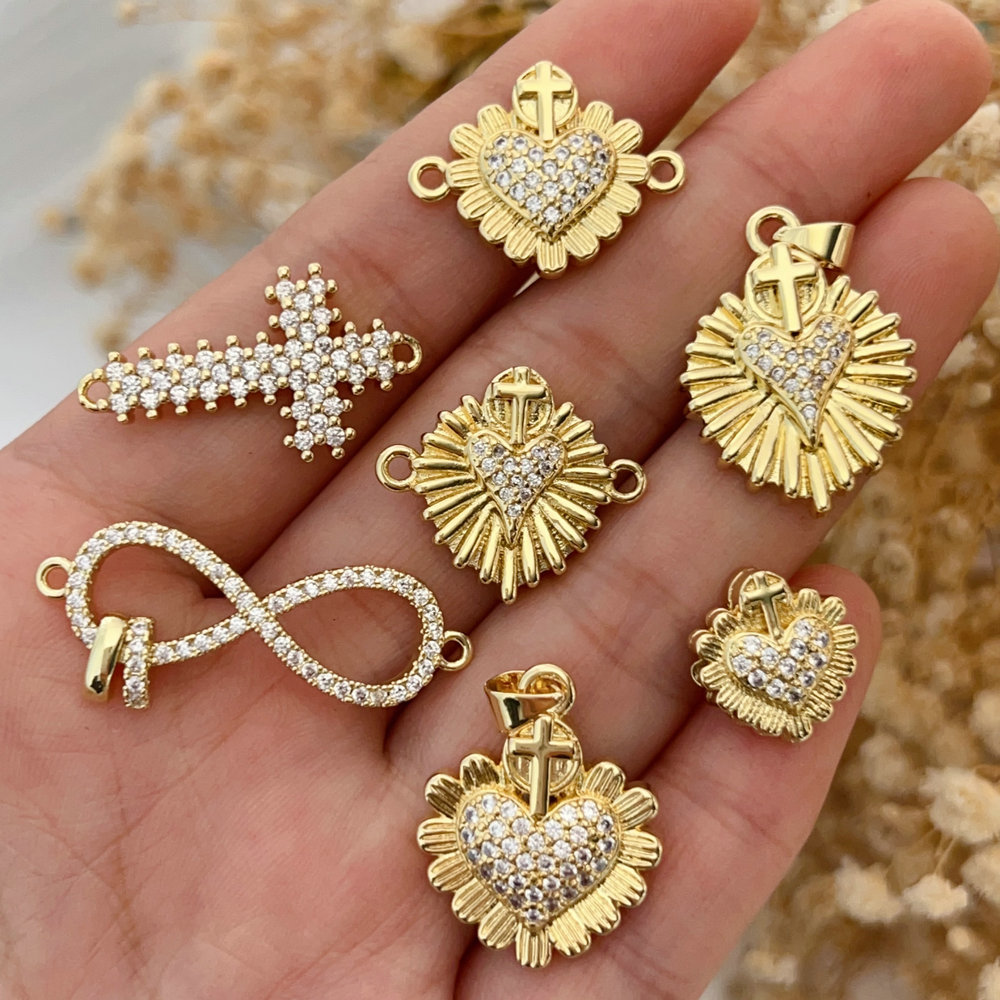 Pave heart charm