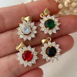 Pave sunflower charm