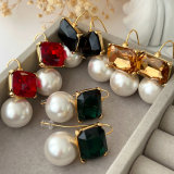 Glass pearl earrings