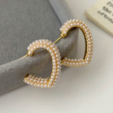 Pearl heart earrings