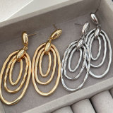 Circle charm earrings