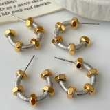 Two color rivet earrings