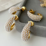 Glass pearl earrings