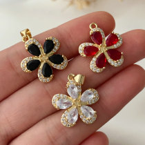 Pave zircon flower charm
