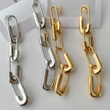 Long pin chain earrings