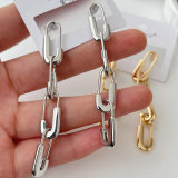 Long pin chain earrings
